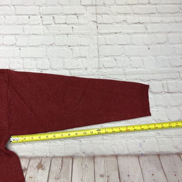 BFA Classics Women Pullover Knit Sweater Size 3X Red Round Neck Sparkle M131 -1 - Picture 5 of 12